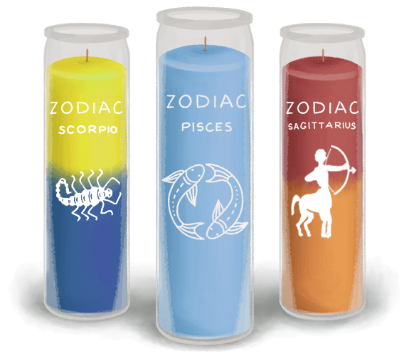 7 Day Zodiac Printed Candles